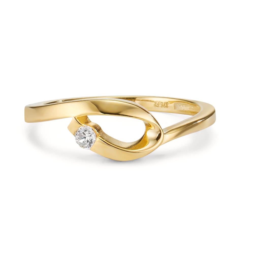 Ring 375/9 krt geel goud Zirkonia