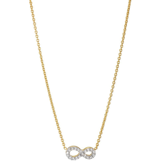 Collier 375/9 krt geel goud Zirkonia Oneindigheid 42-45 cm