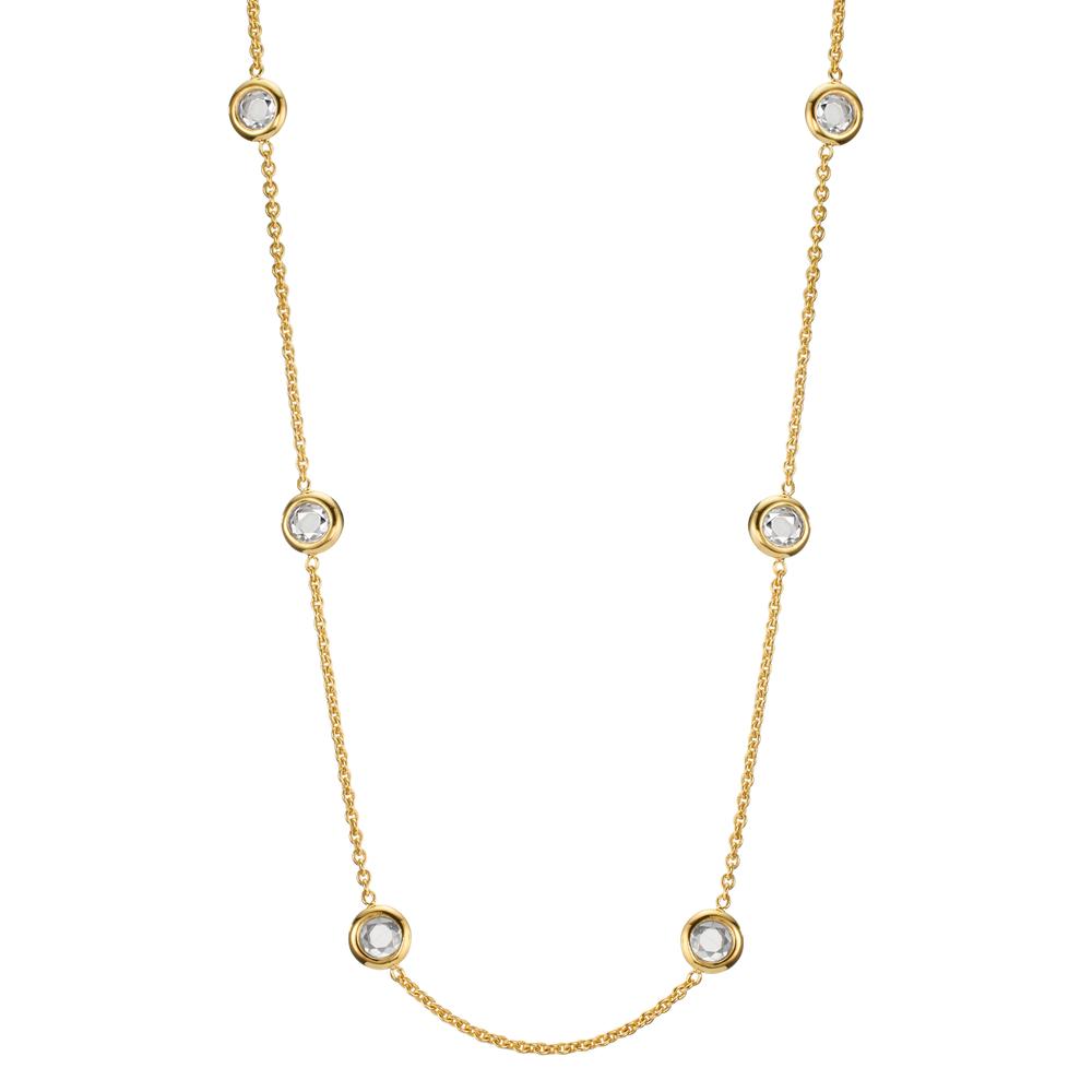 Collier 375/9K geel goud Zirkonia 6 Steen 42-45 cm