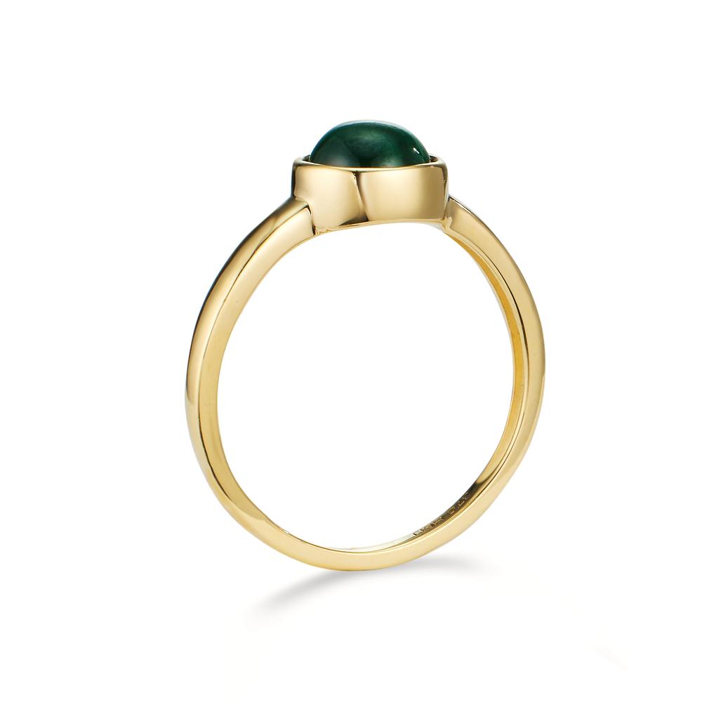 Ring 375/9 krt geel goud Malachiet Ø7 mm