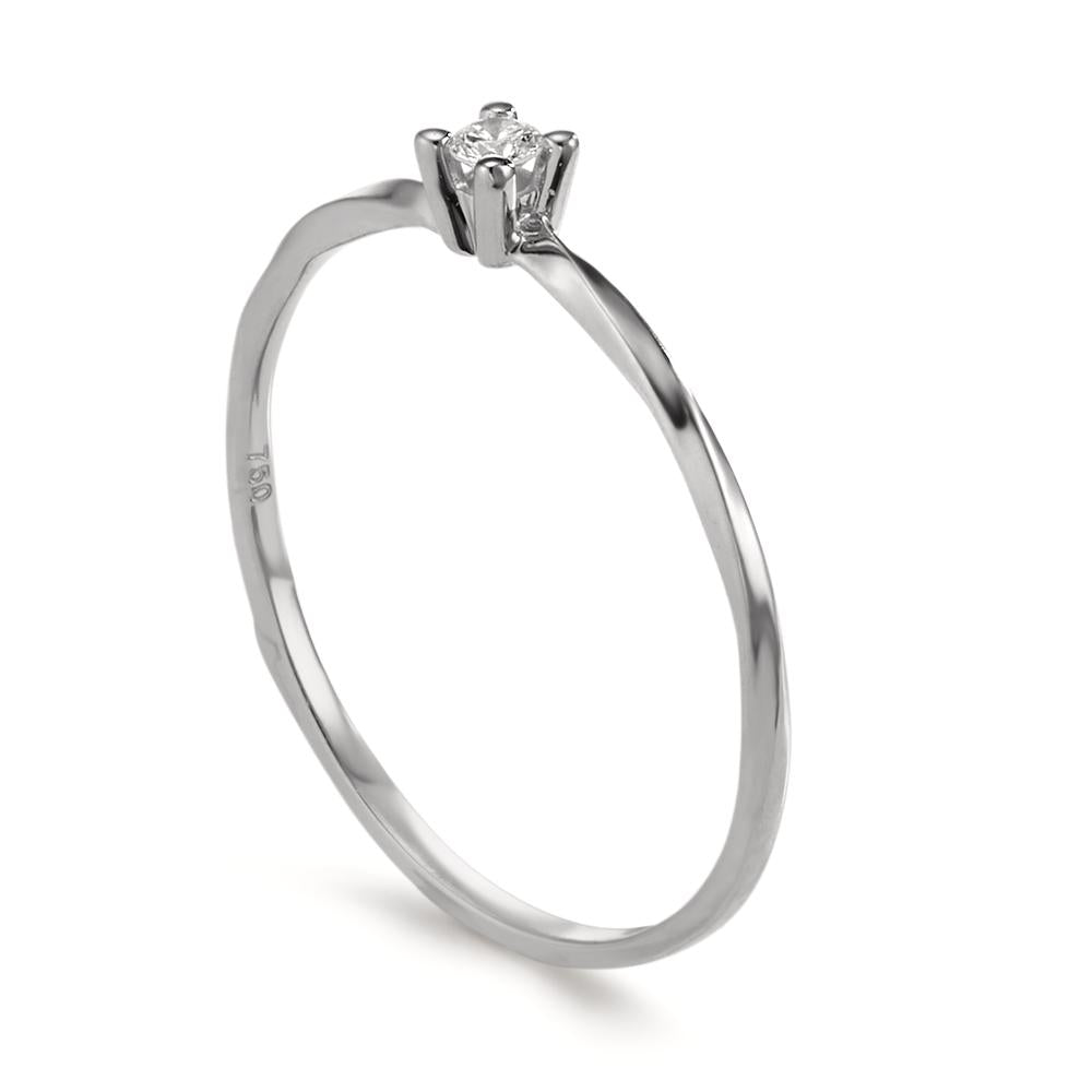 Solitaire ring 750/18K krt witgoud Diamant 0.04 ct, w-si