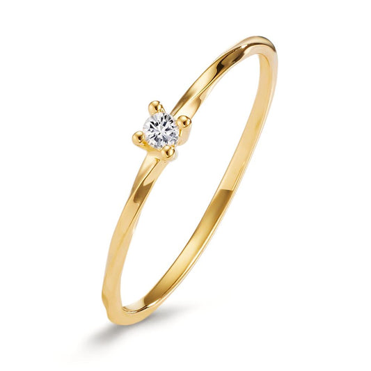 Solitaire ring 750/18 krt geel goud Diamant 0.04 ct, w-si