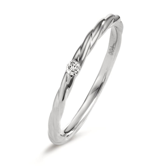 Aanschuifring 750/18K krt witgoud Diamant 0.03 ct, w-si