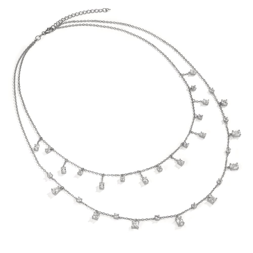 Collier Zilver Zirkonia Gerhodineerd 39-44 cm