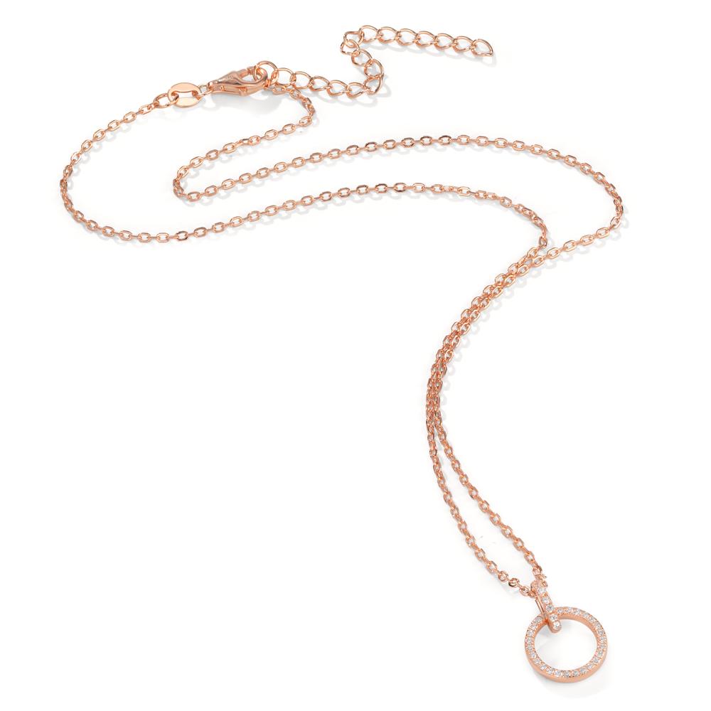 Collier met hanger Zilver Zirkonia Rosé Verguld 40 cm