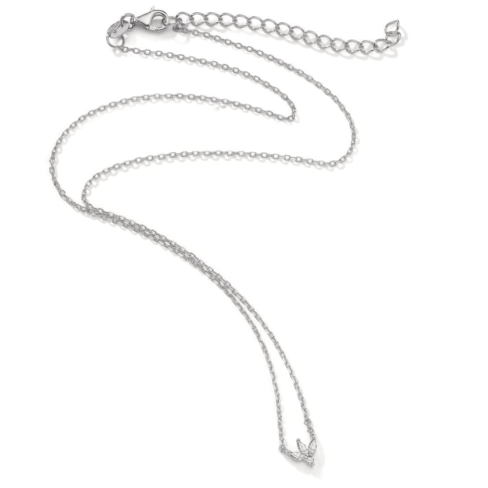 Collier Zilver Zirkonia 4 Steen Gerhodineerd 38-42 cm