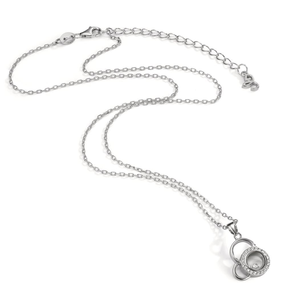 Collier Zilver Zirkonia Gerhodineerd 40-45 cm