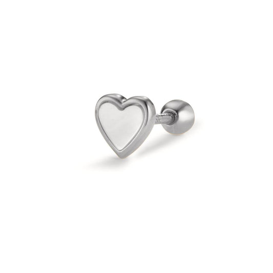 Piercing Zilver Gerhodineerd Parelmoer Hart Ø5.3 mm