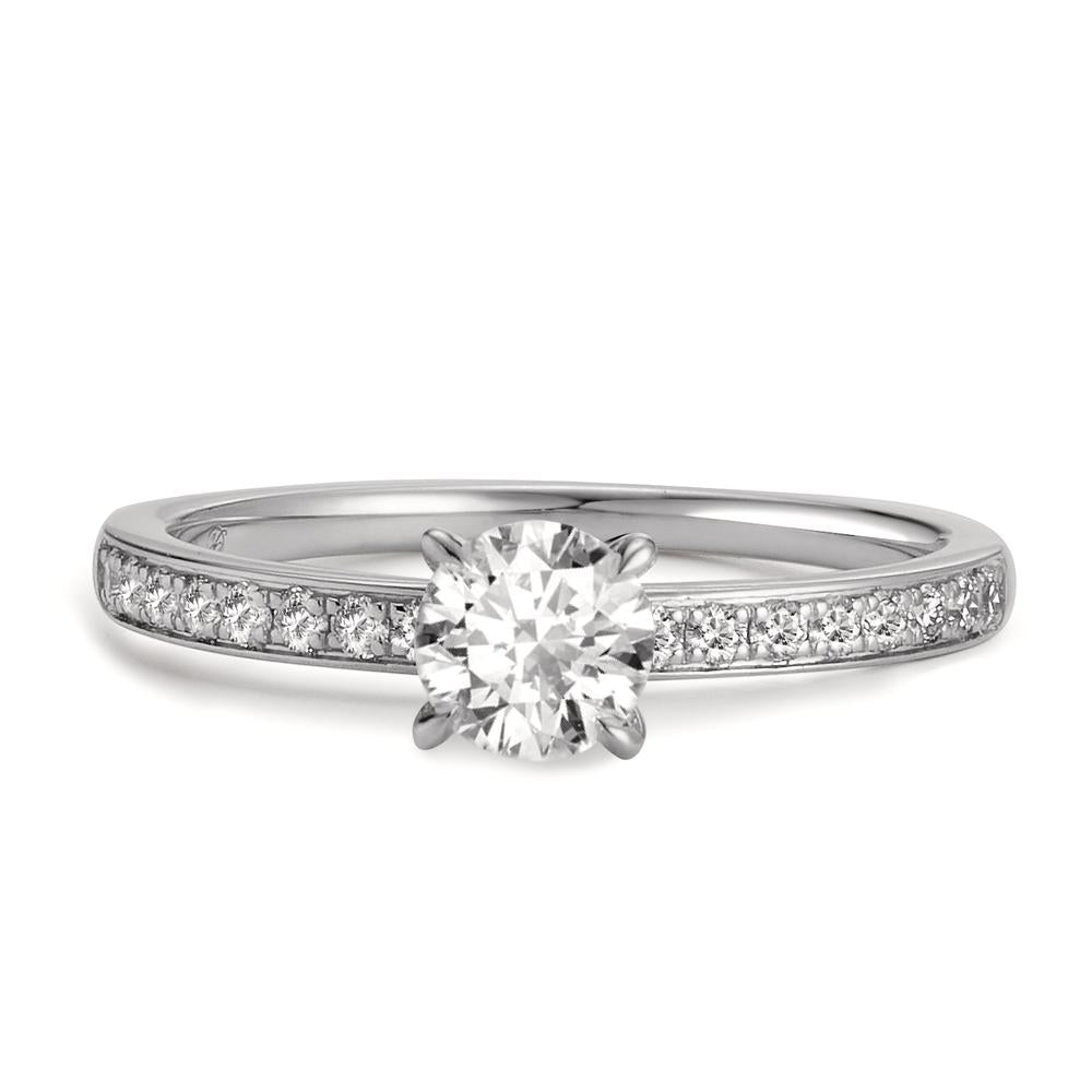 Solitaire ring 950 Platina Diamant 0.65 ct, 19 Steen, w-si