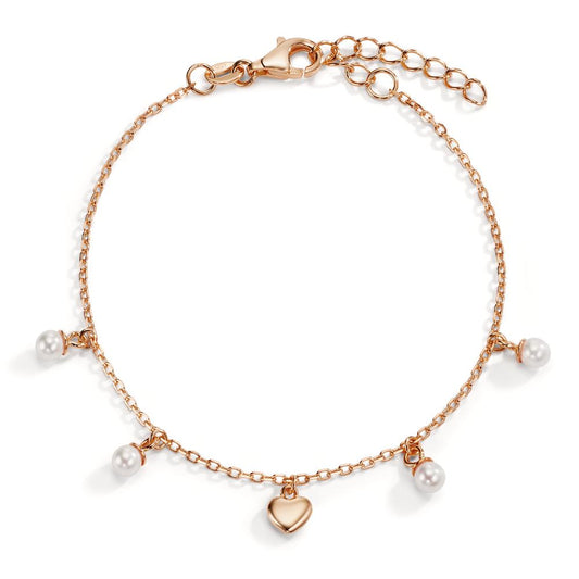 Armband Zilver Rosé Verguld Hart 16-19 cm