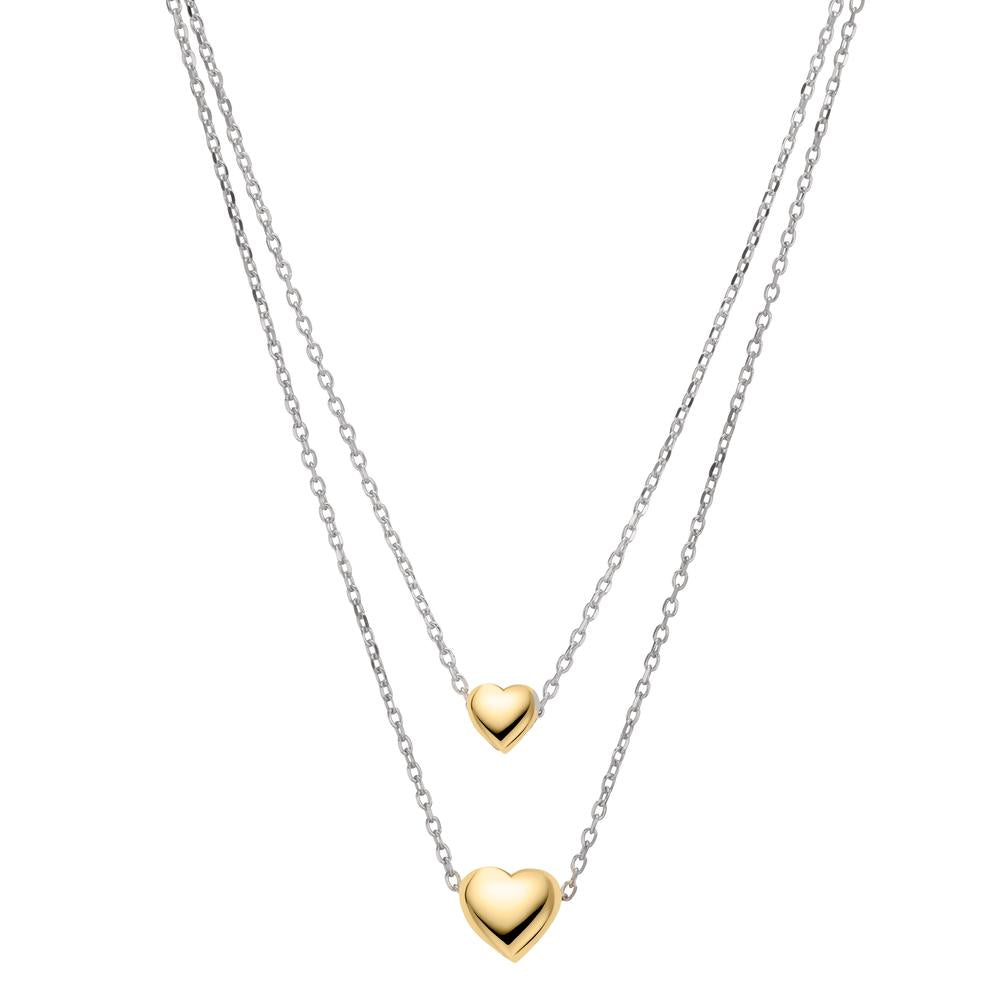 Collier Zilver Geel Bi-color Hart 40-45 cm