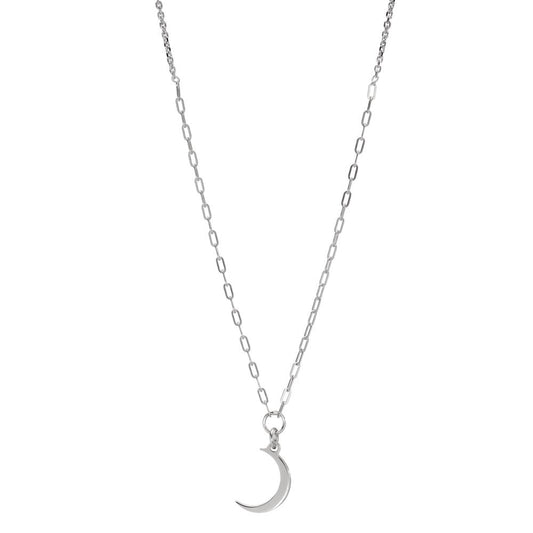 Collier Zilver Gerhodineerd Maan 39-43 cm