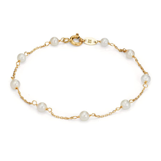 Armband 375/9 krt geel goud zoetwater Parel 16-18.5 cm