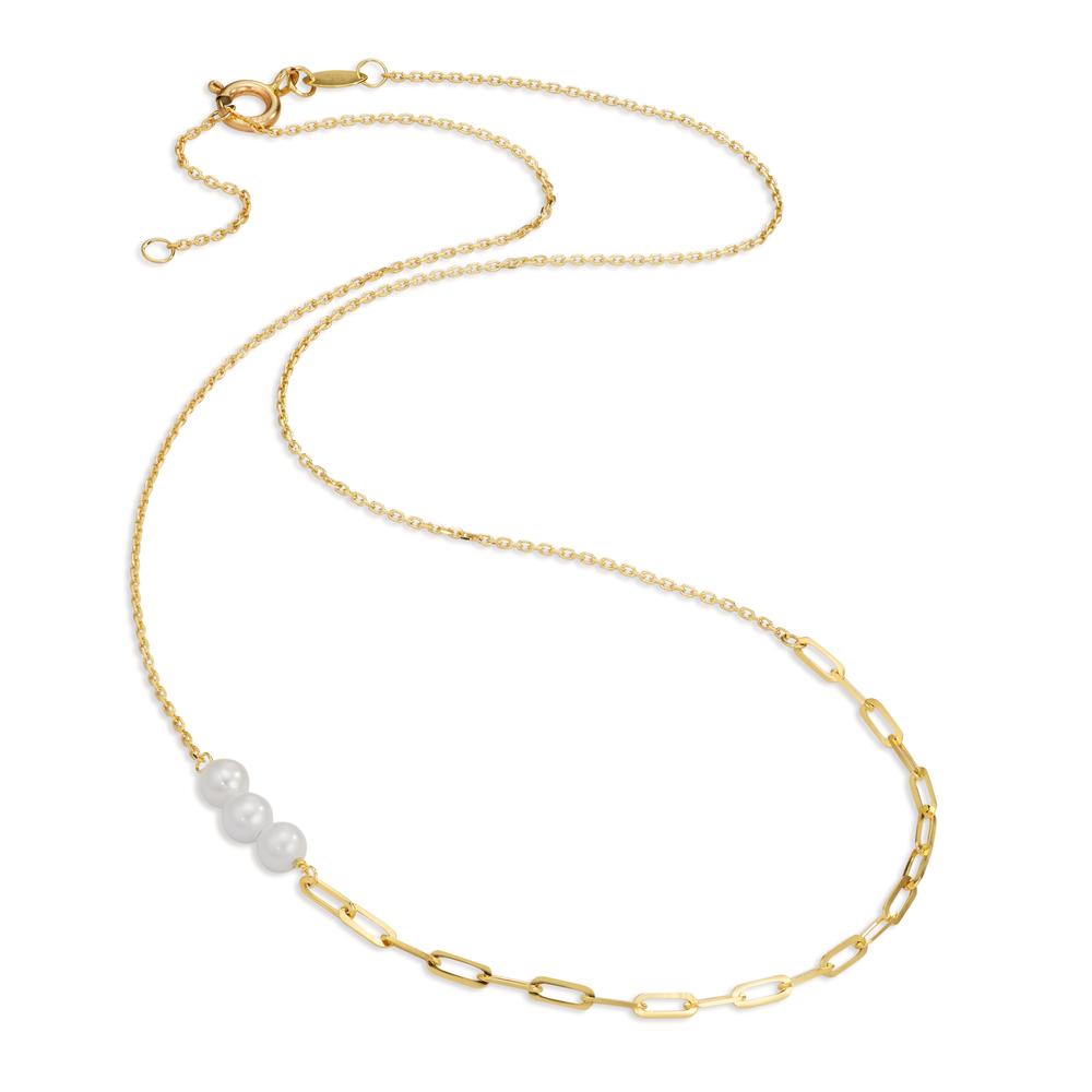 Collier 375/9 krt geel goud zoetwater Parel 42 cm