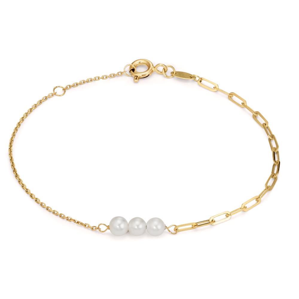 Armband 375/9K geel goud zoetwater Parel 17-18.5 cm