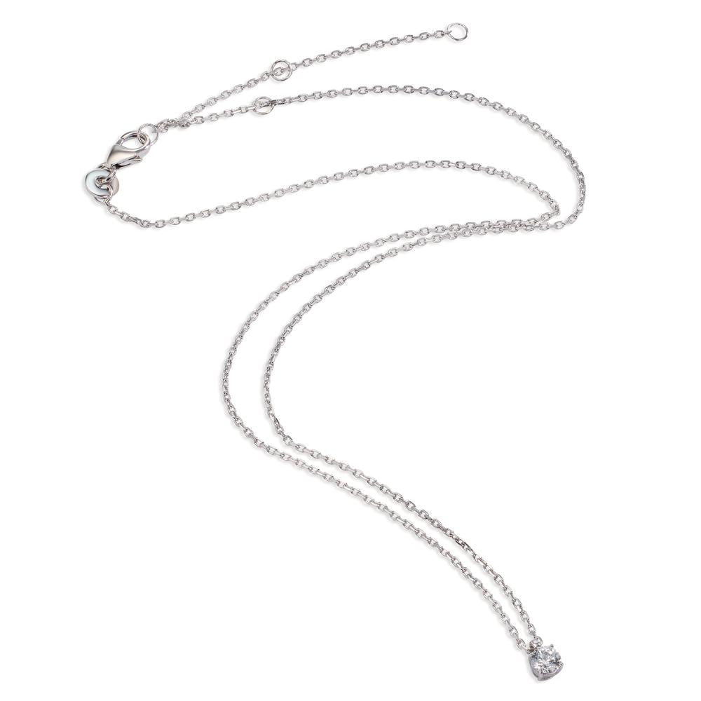 Collier Zilver Zirkonia Gerhodineerd 40-45 cm