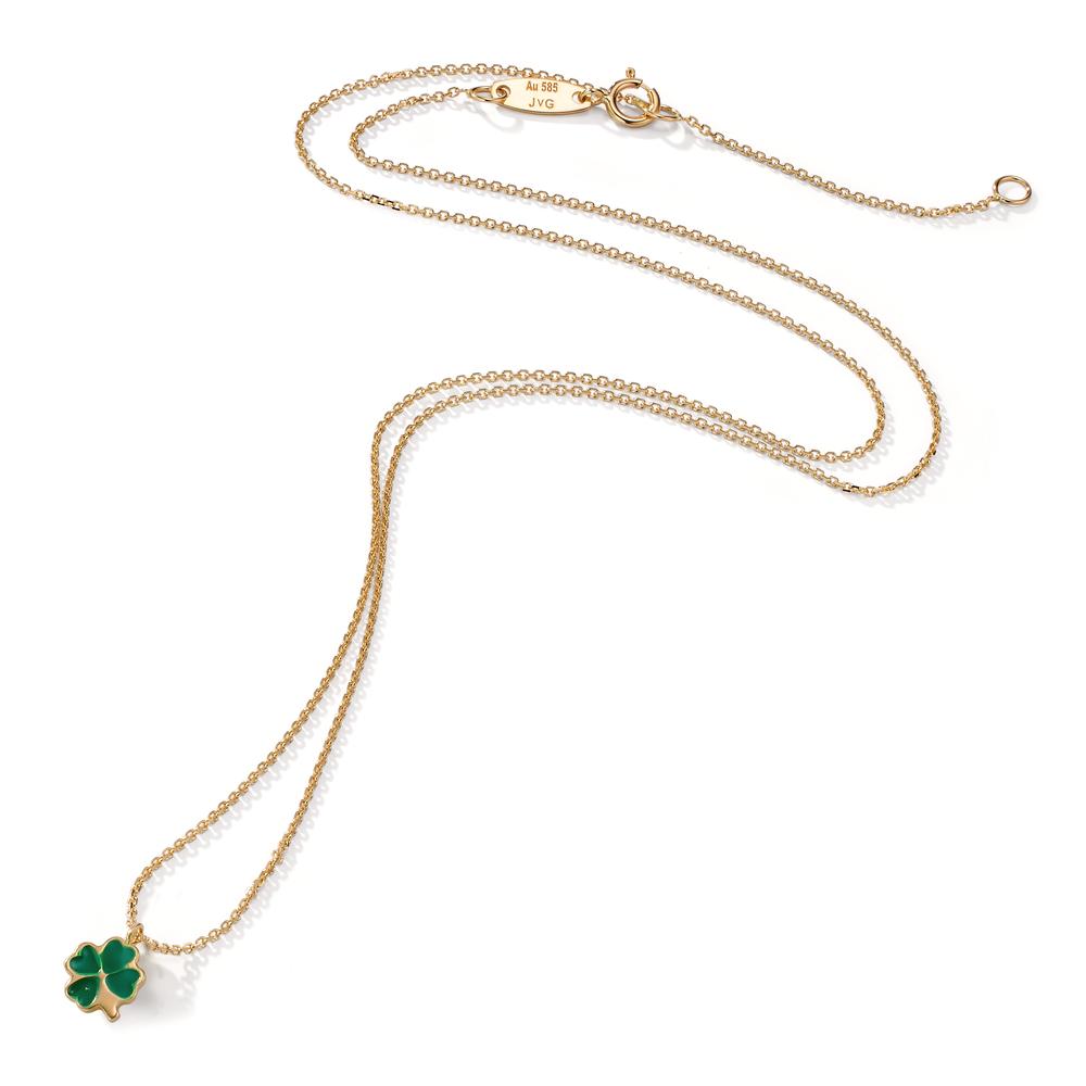 Collier 585/14K geel goud Gelakt Klaver 39-42 cm