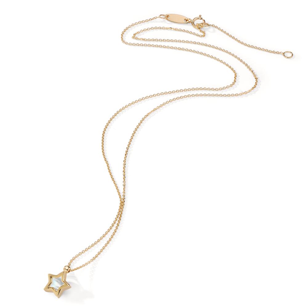 Collier 585/14K geel goud Parelmoer Ster 39-42 cm