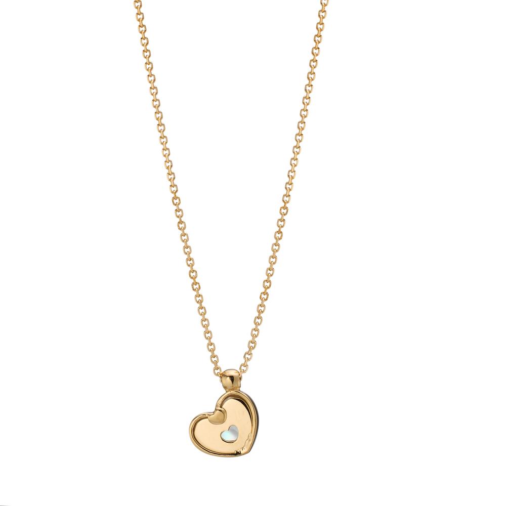 Collier 585/14K geel goud Parelmoer Hart 39-42 cm