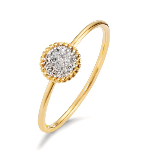 Ring 750/18K geel goud Diamant 0.059 ct, w-si