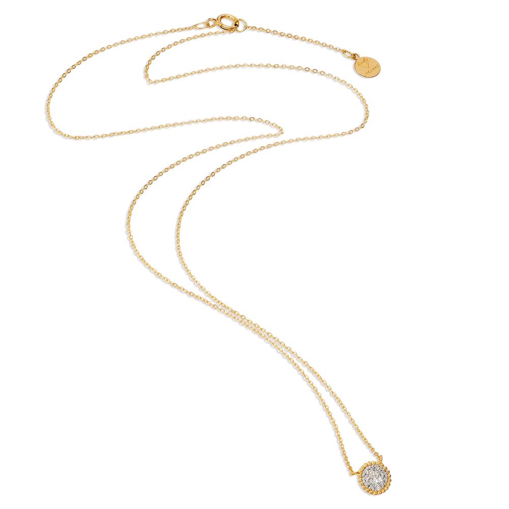 Collier 750/18K geel goud Diamant 0.059 ct, w-si 40-42 cm