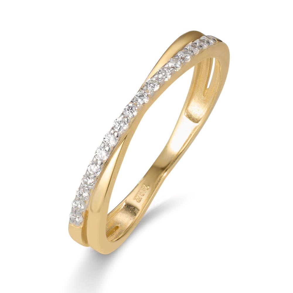 Ring 375/9K geel goud Zirkonia