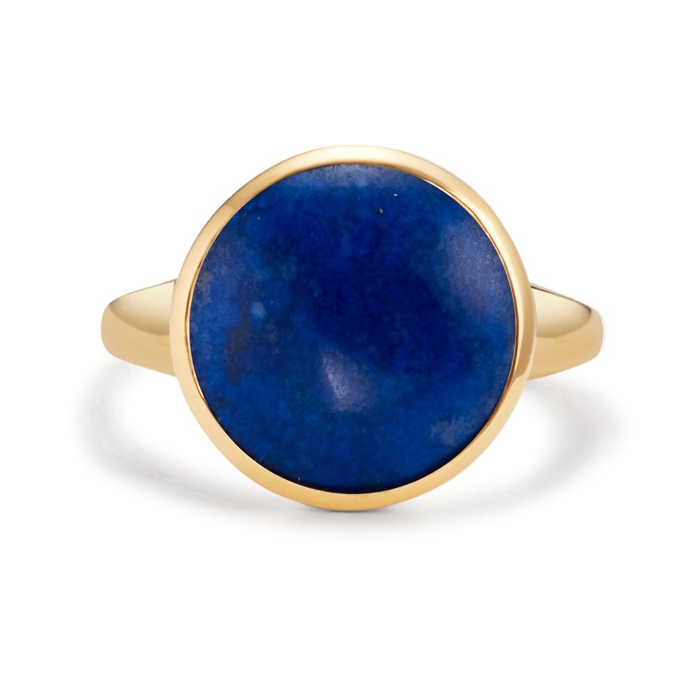 Ring Zilver Lapis Lazuli Geel Verguld