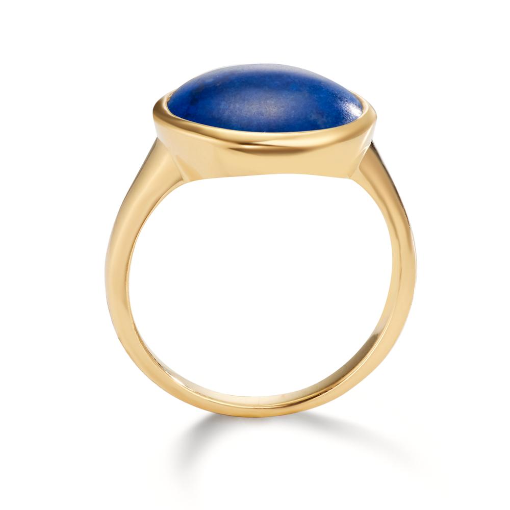 Ring Zilver Lapis Lazuli Geel Verguld