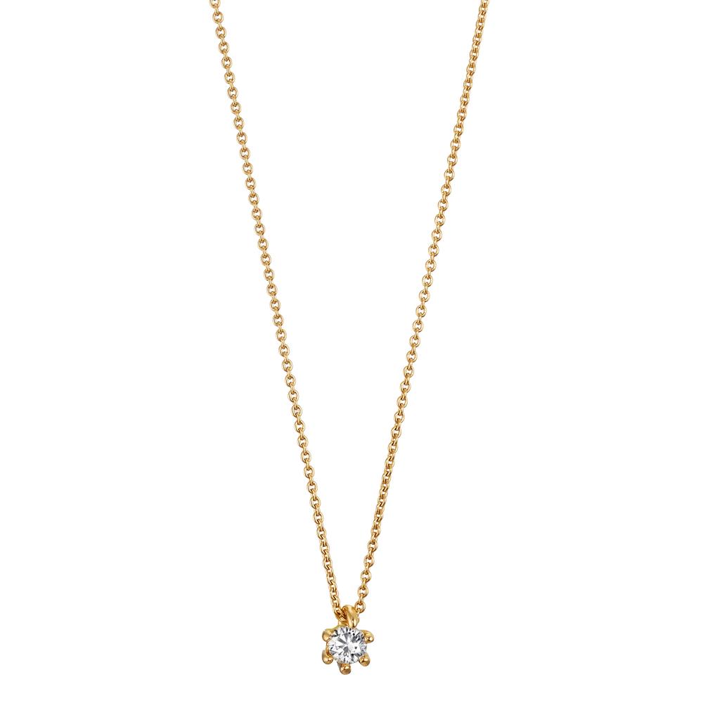 Collier 750/18K geel goud Diamant 0.06 ct, w-si 40-42 cm