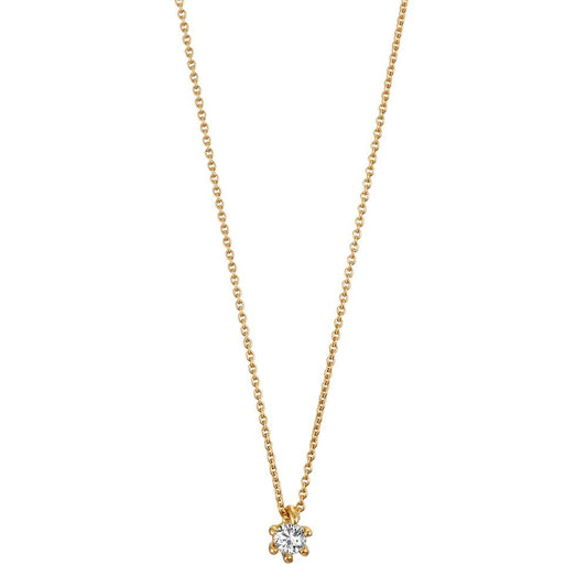 Collier 750/18K geel goud Diamant 0.06 ct, w-si 40-42 cm