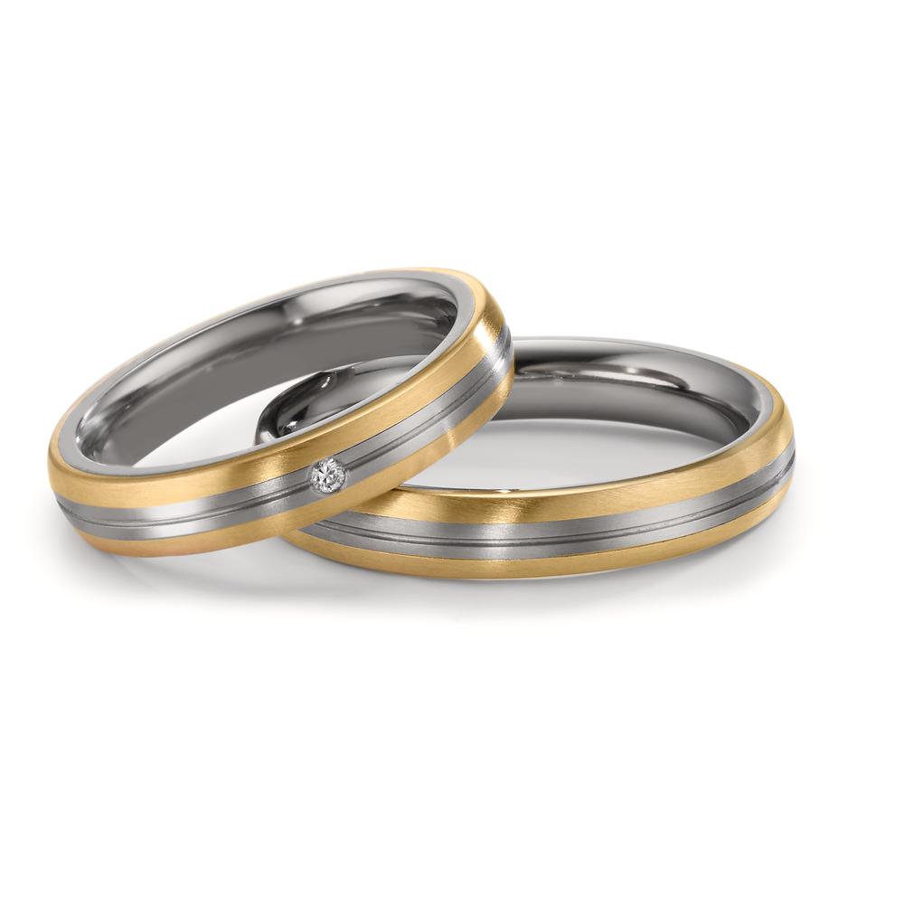 Partnerring Zirkonium, 750/18 krt geel goud