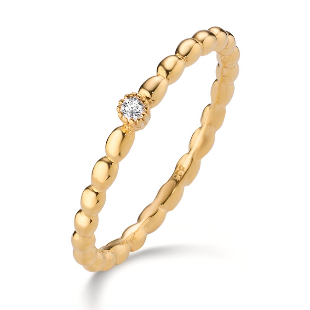 Solitaire ring 585/14 krt geel goud Diamant 0.025 ct, w-si