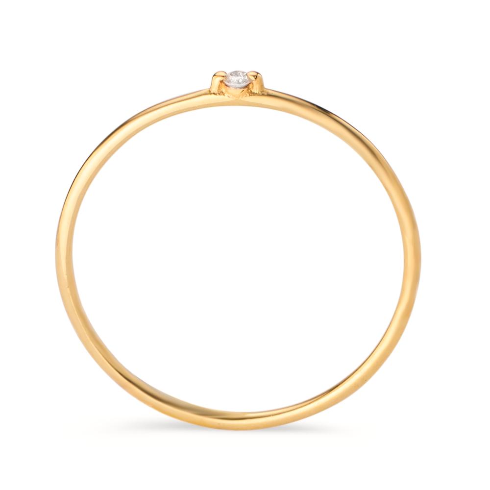 Solitaire ring 585/14 krt geel goud Diamant 0.012 ct, w-si