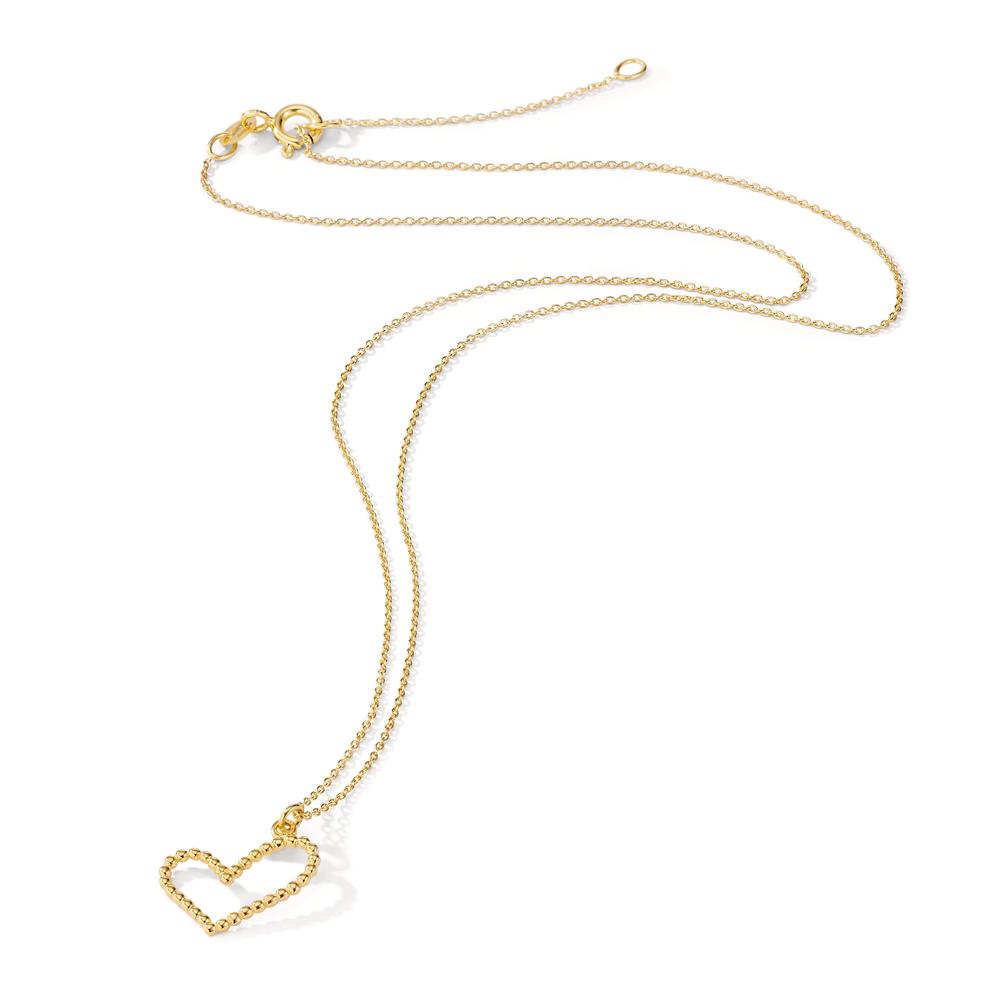 Collier 585/14 krt geel goud Hart 39-42 cm