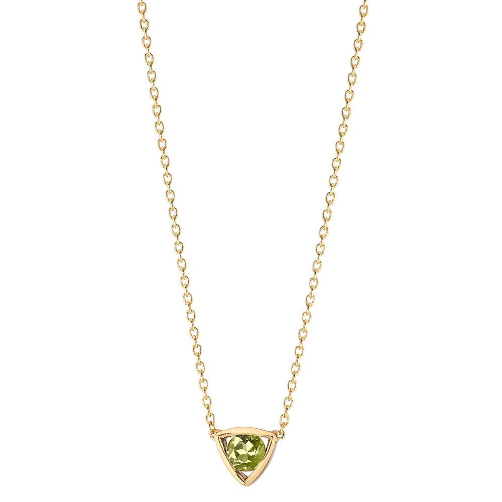 Collier 585/14 krt geel goud Peridoot 0.12 ct 39-42 cm