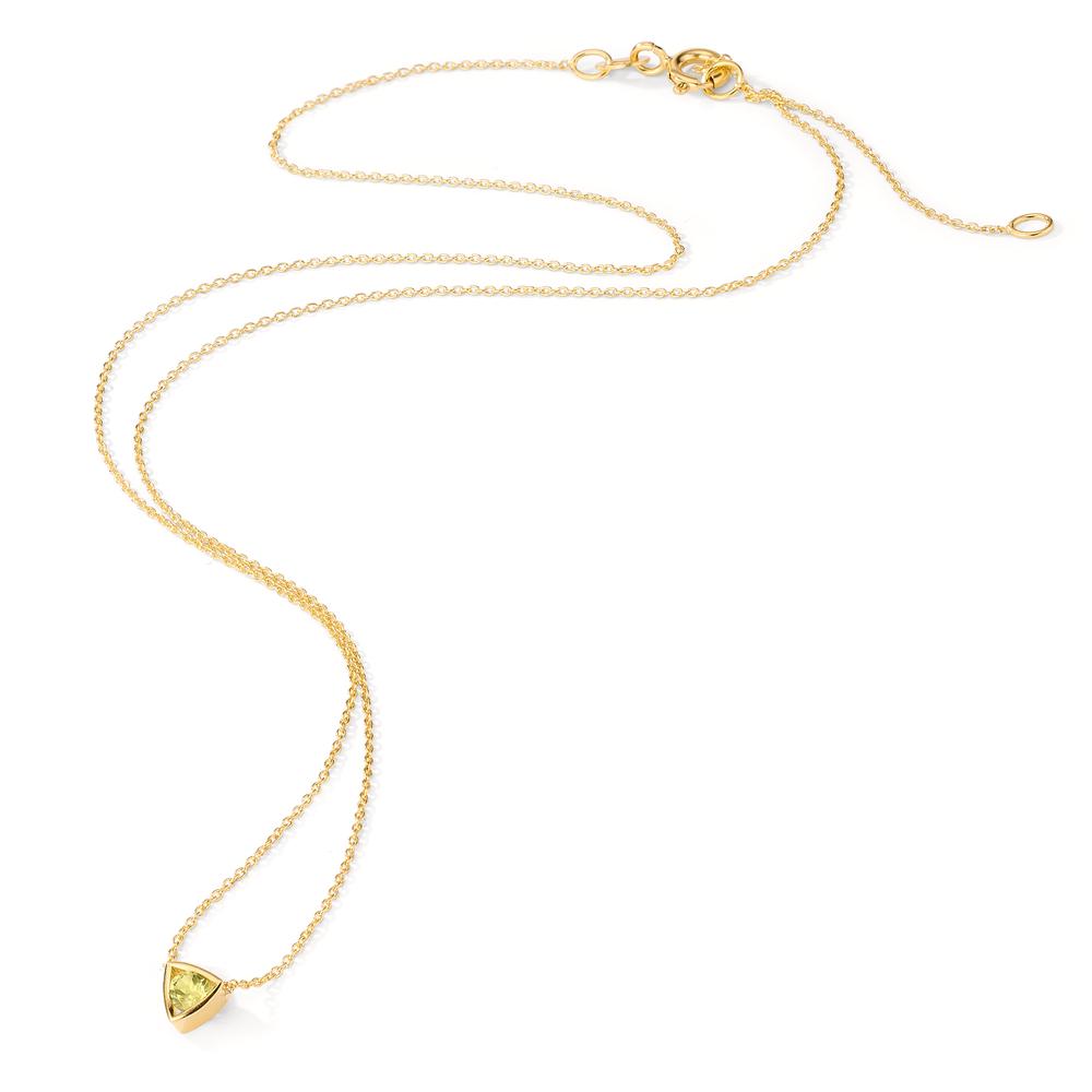 Collier 585/14 krt geel goud Peridoot 0.12 ct 39-42 cm