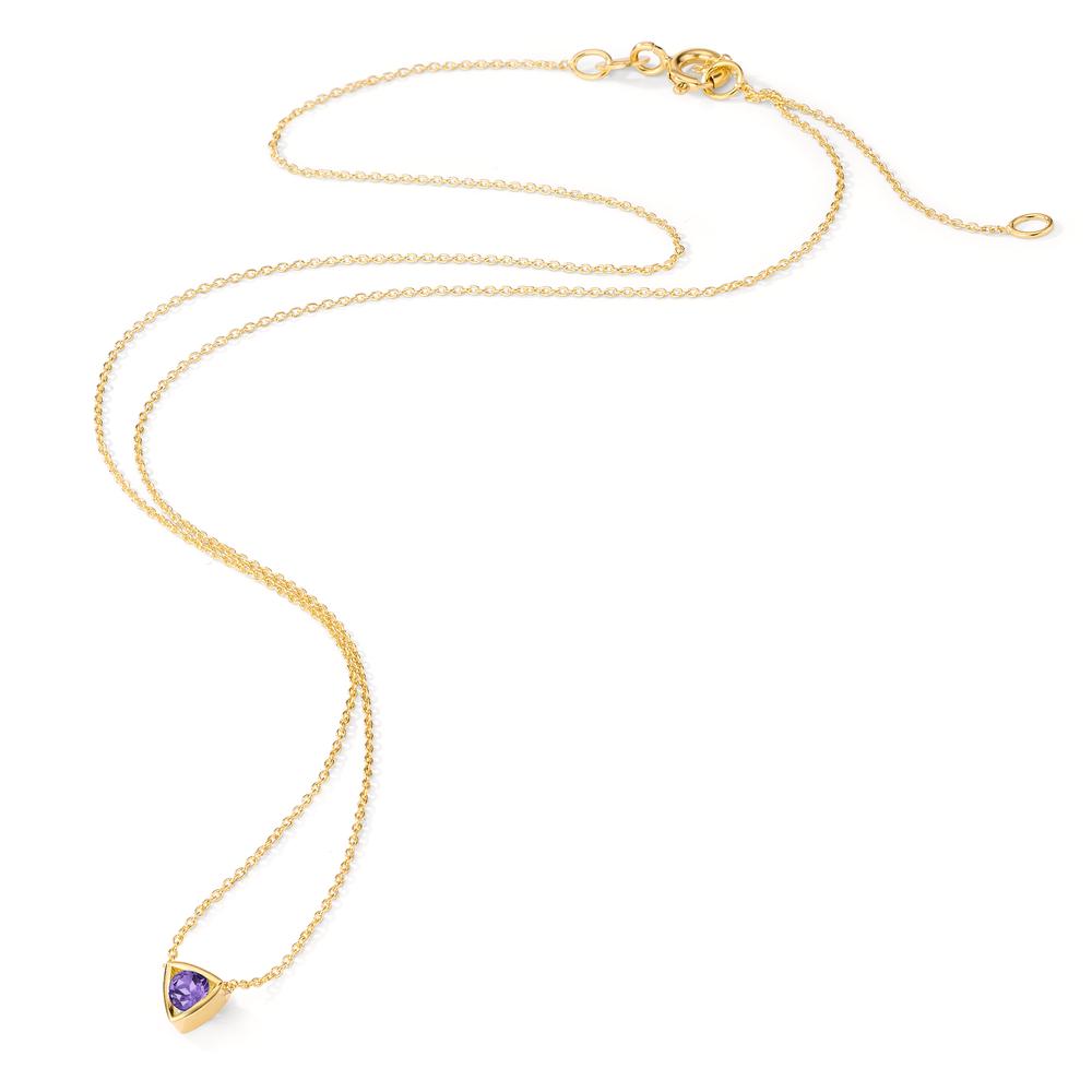 Collier 585/14 krt geel goud Amethist 0.11 ct 39-42 cm