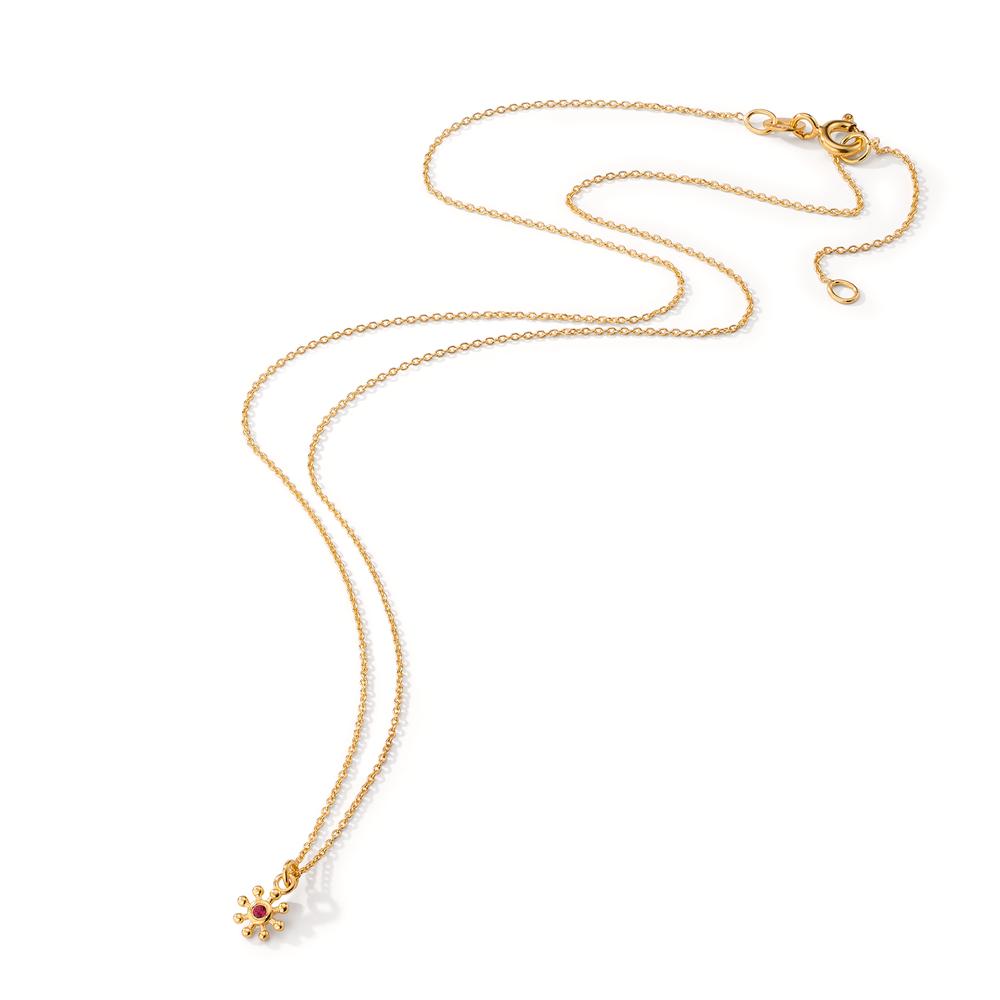 Collier 585/14 krt geel goud Robijn 0.014 ct 39-42 cm