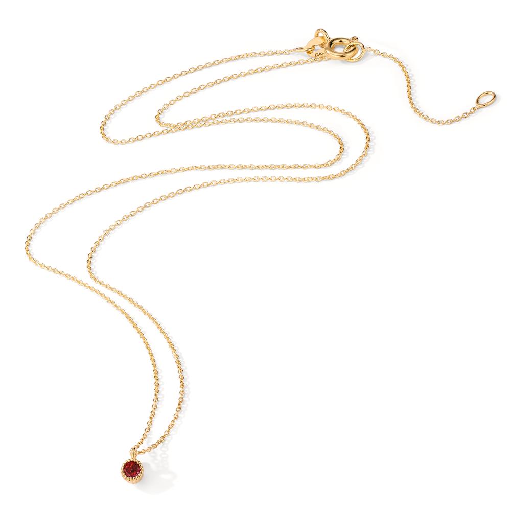 Collier 585/14 krt geel goud Granaat 0.08 ct 39-42 cm