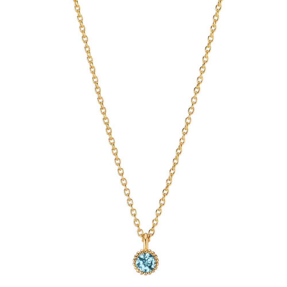 Collier 585/14 krt geel goud Topaas 0.08 ct 39-42 cm