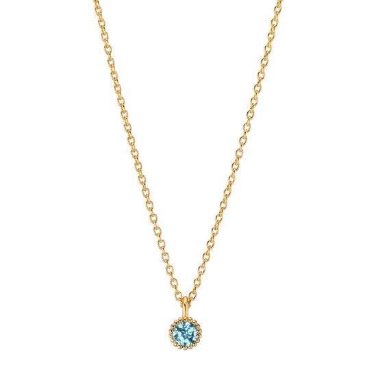 Collier 585/14K geel goud Topaas 0.08 ct 39-42 cm