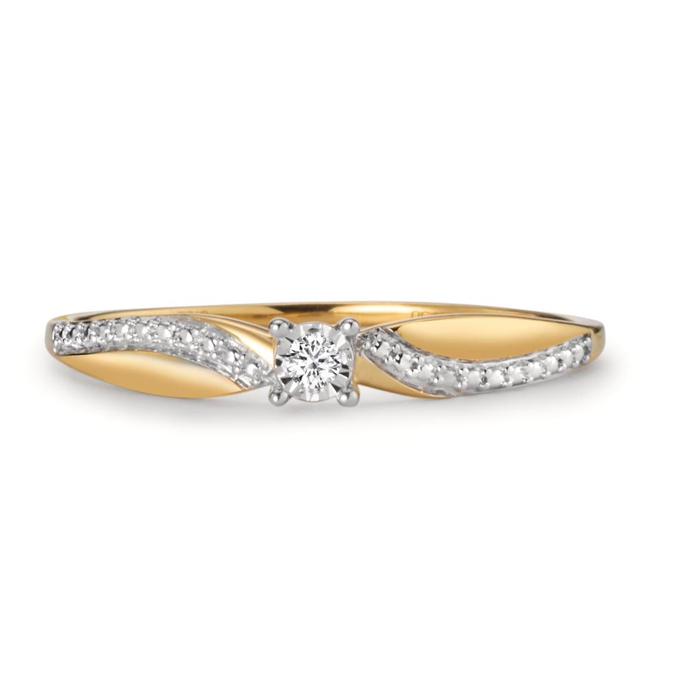 Solitaire ring 750/18K geel goud Diamant 0.02 ct, w-si