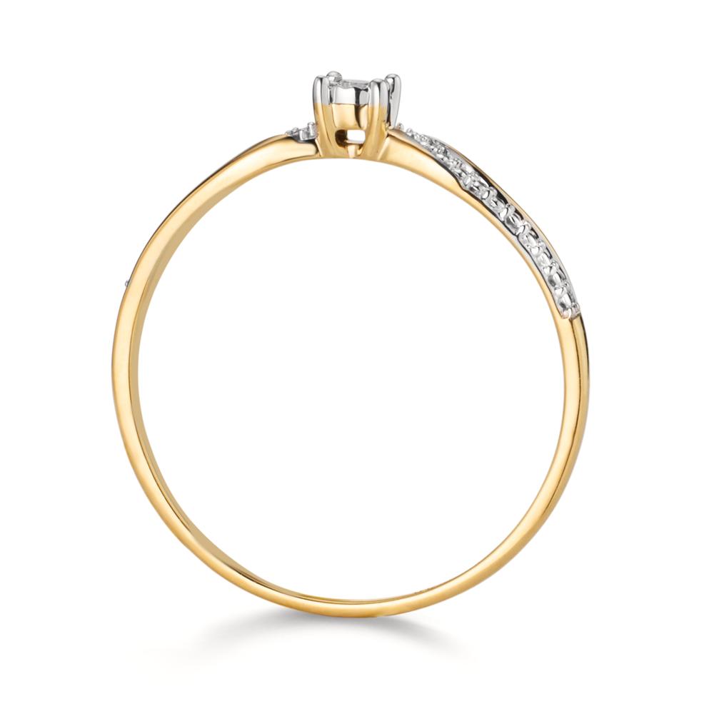 Solitaire ring 750/18K geel goud Diamant 0.02 ct, w-si