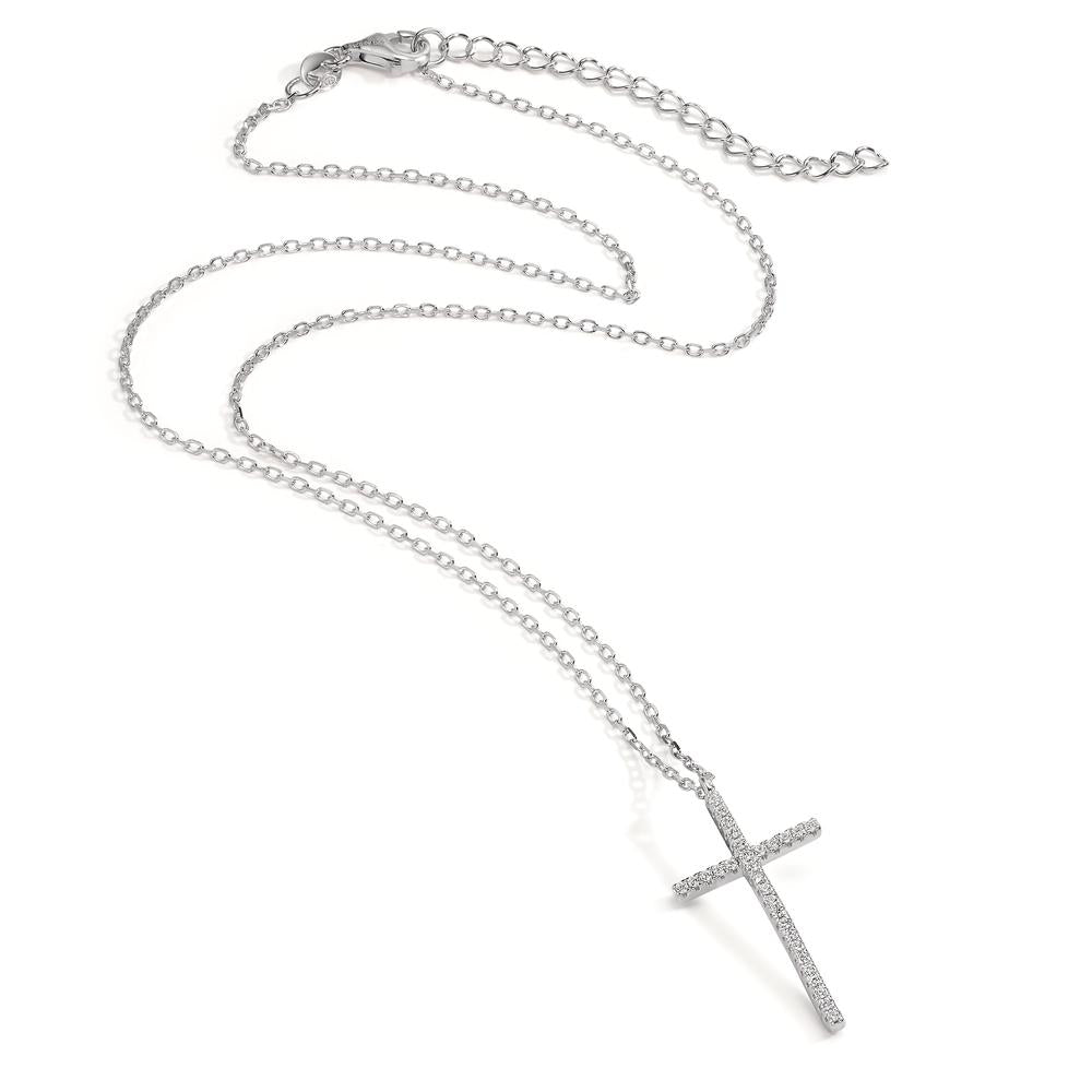 Collier Zilver Gerhodineerd Kruis 40-45 cm