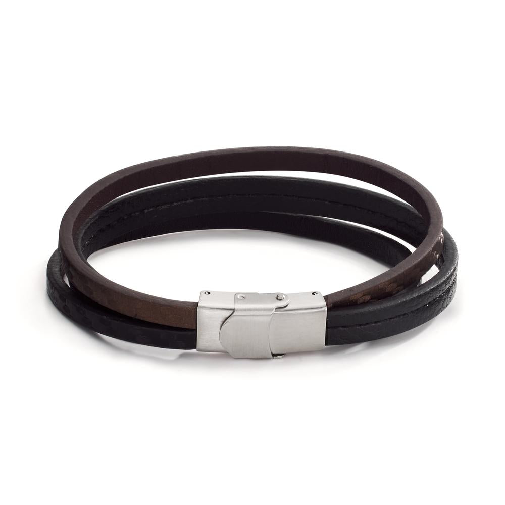 Armband Roestvrijstaal, Leder 22 cm