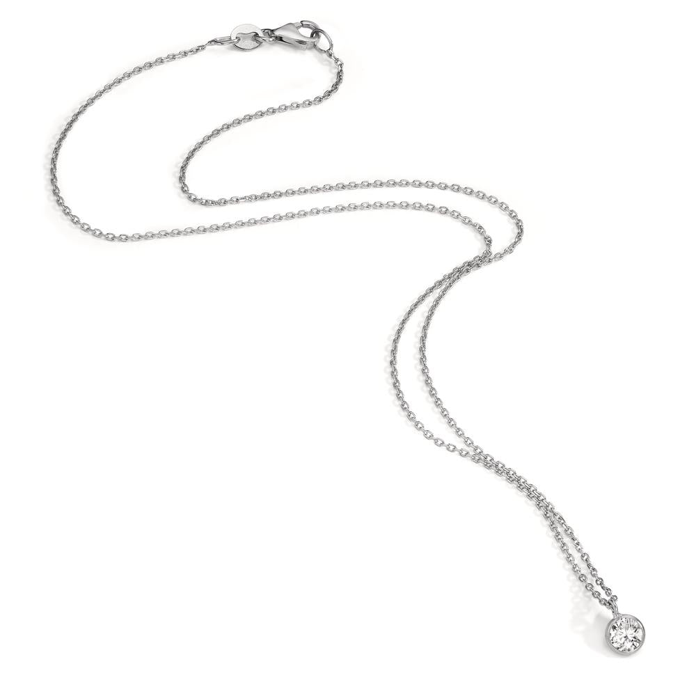 Collier Zilver Zirkonia 5.5 mm Gerhodineerd 38 cm