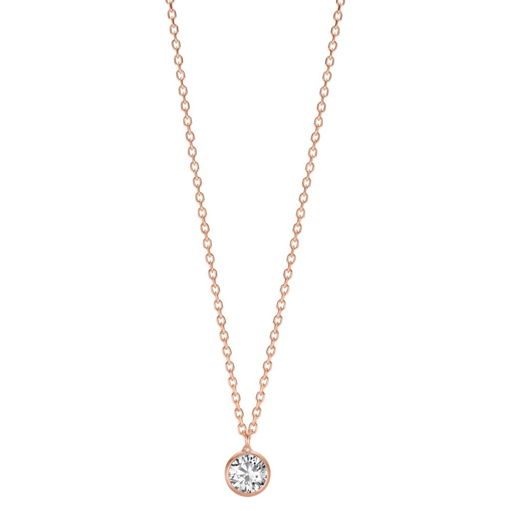 Collier Zilver Zirkonia 5.5 mm Rosé Verguld 38 cm