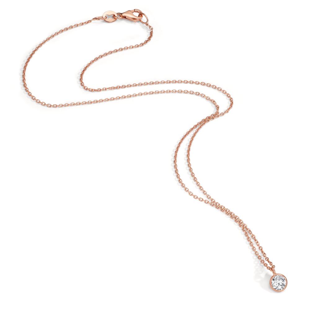 Collier Zilver Zirkonia 5.5 mm Rosé Verguld 38 cm