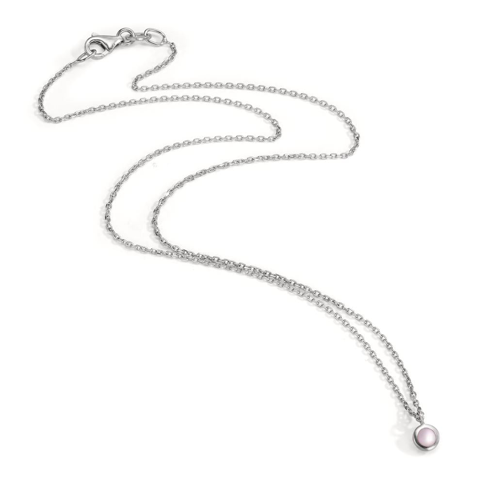 Collier Zilver Gerhodineerd Parelmoer 38 cm