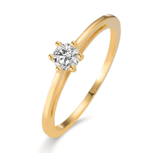 Solitaire ring 750/18 krt geel goud Diamant laboratorium gegroeid 0.20 ct